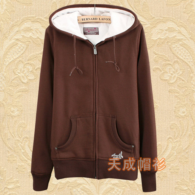 加厚拉绒卫衣帽衫--咖啡色 天成帽衫定制 班服设计定制