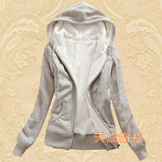 拉绒加厚帽衫卫衣--灰色 天成帽衫制作 班服定制