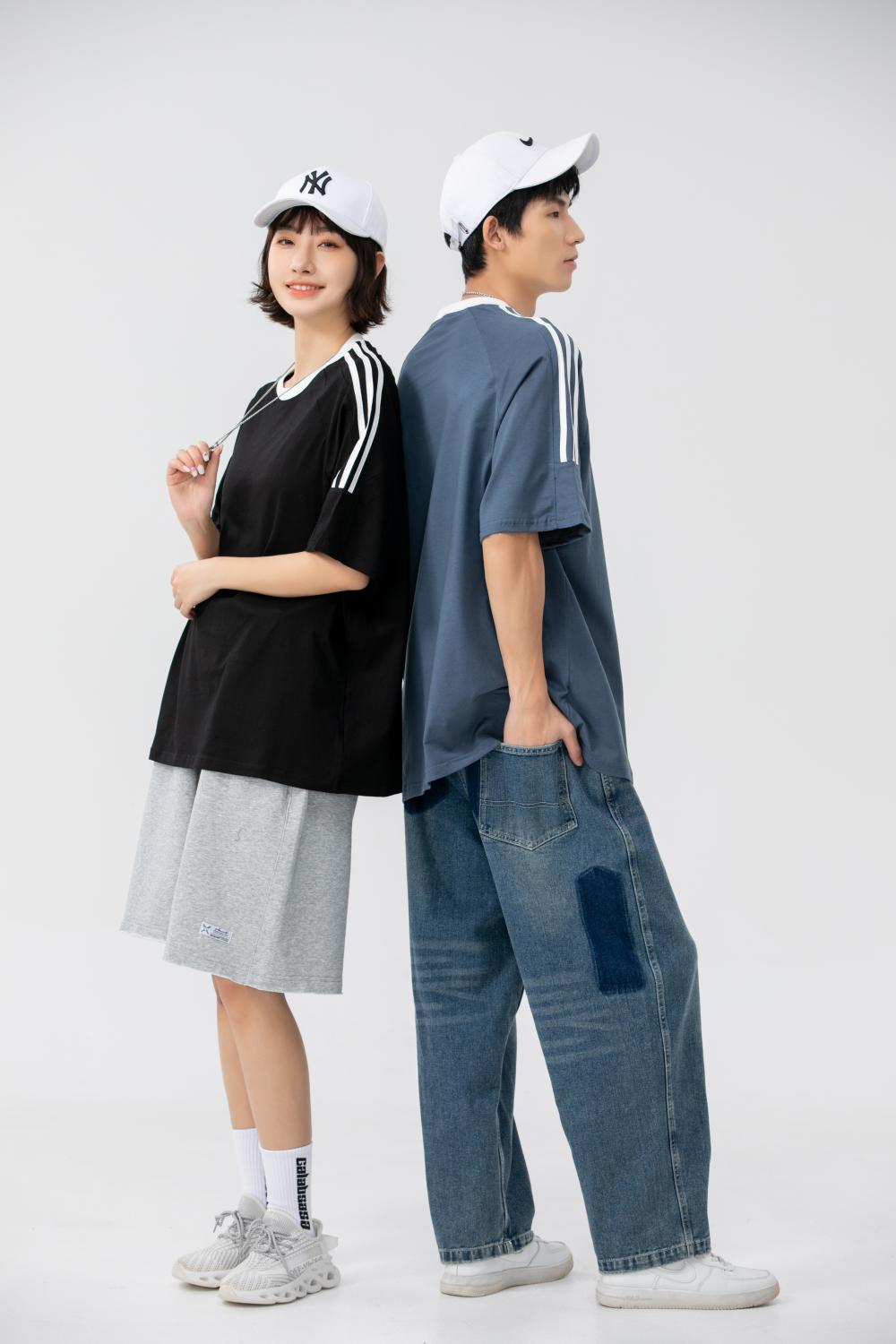 三条杠版型上身整体效果