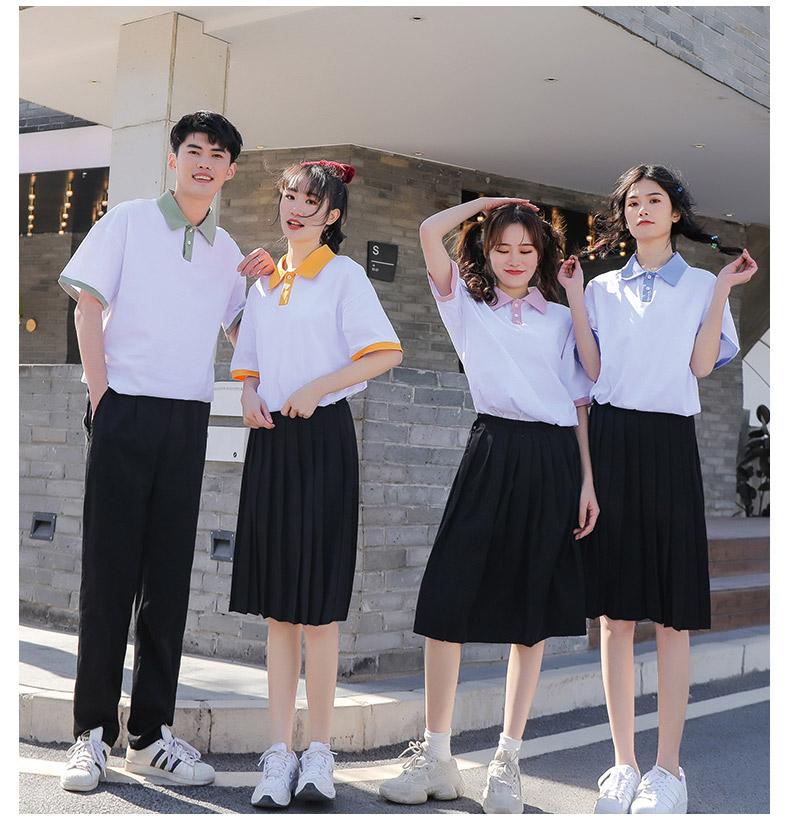 时尚短袖拼色翻领POLO NS23F05TC2400校园团体班服｜天成文化衫